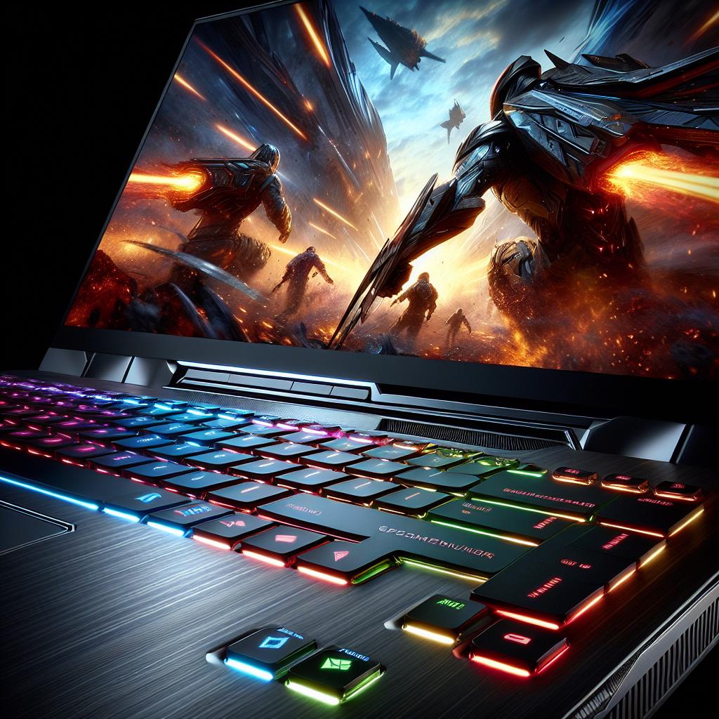 Un ordinateur portable de gaming ASUS ROG en action