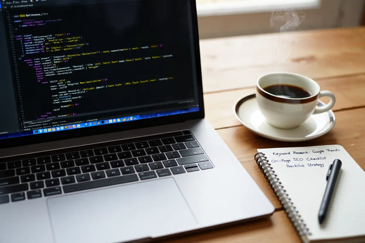 On-page SEO optimization workspace