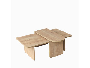 Table basse bois modulable, idéale pour salon, montrant plusieurs plateaux et supports robustes. Comment choisir table basse salon.