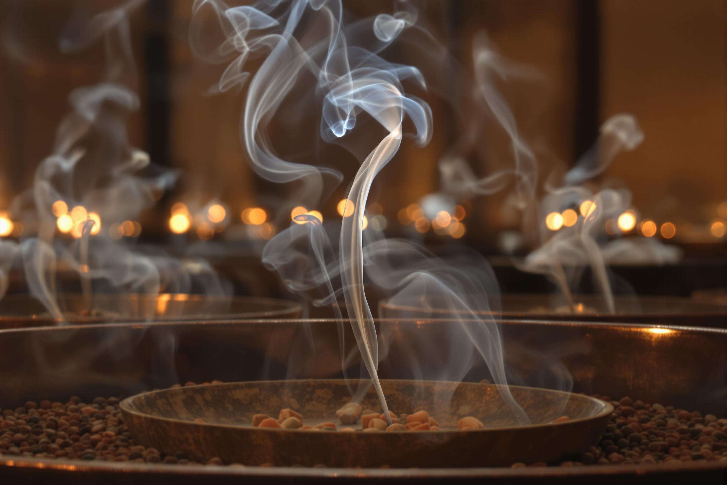 Espace de méditation avec encens tibétain
