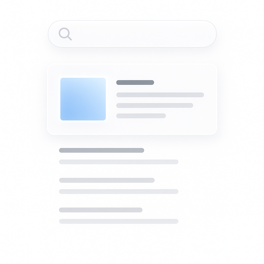 Illustration de l'impact du contenu sur le SEO, montrant un article de blog bien classé sur une page de résultats de moteur de recherche.