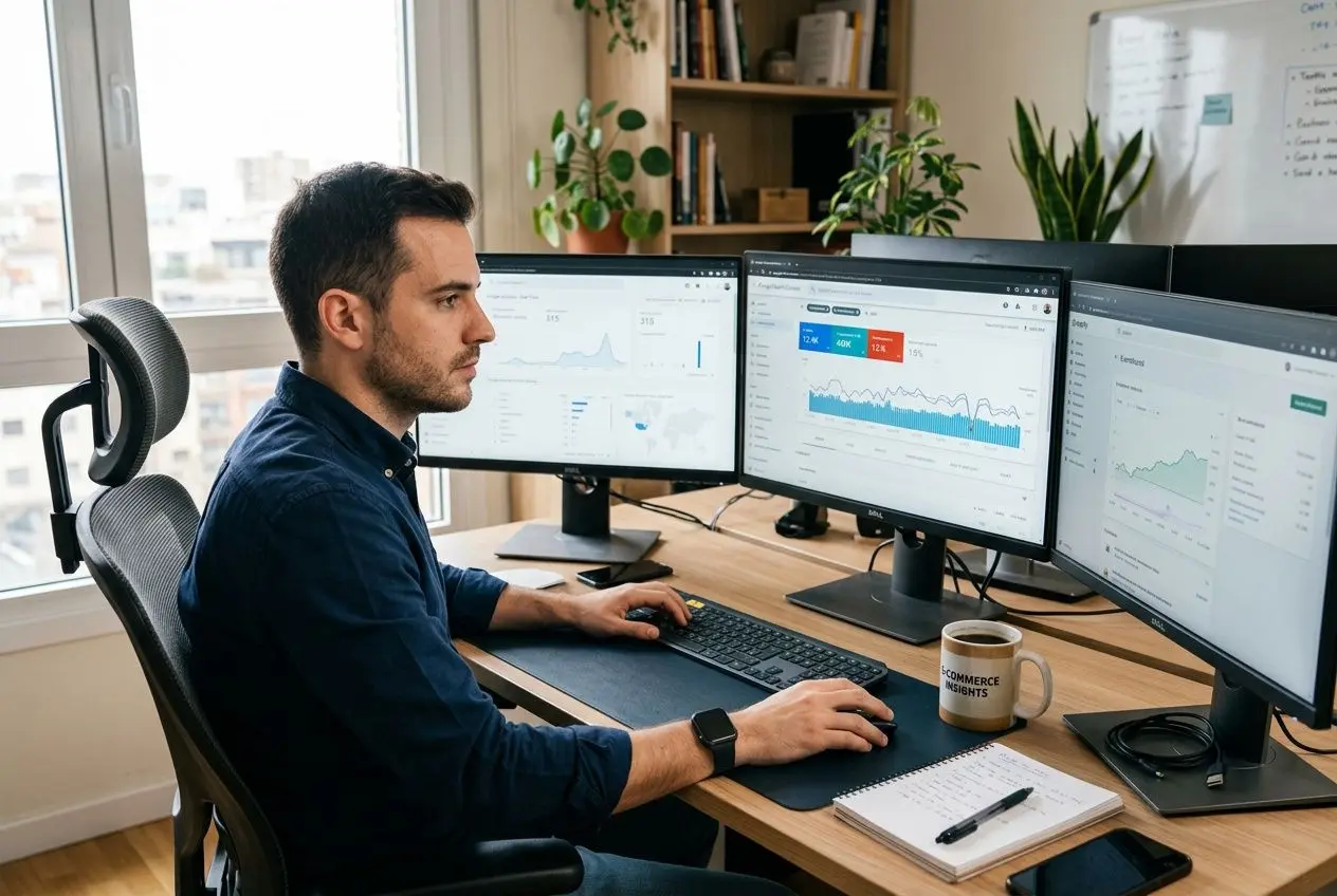 Profesional monitorizando métricas SEO en Google Search Console