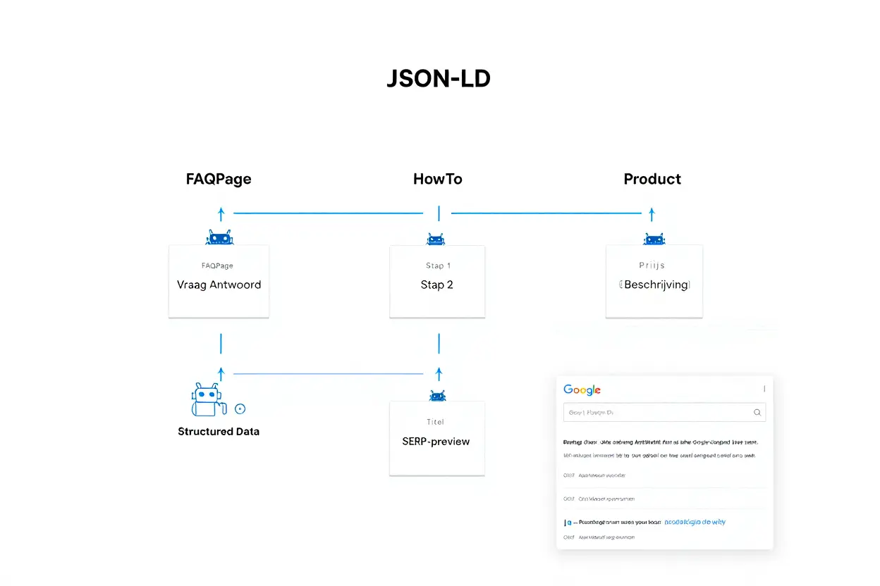 Schema markup implementatie diagram