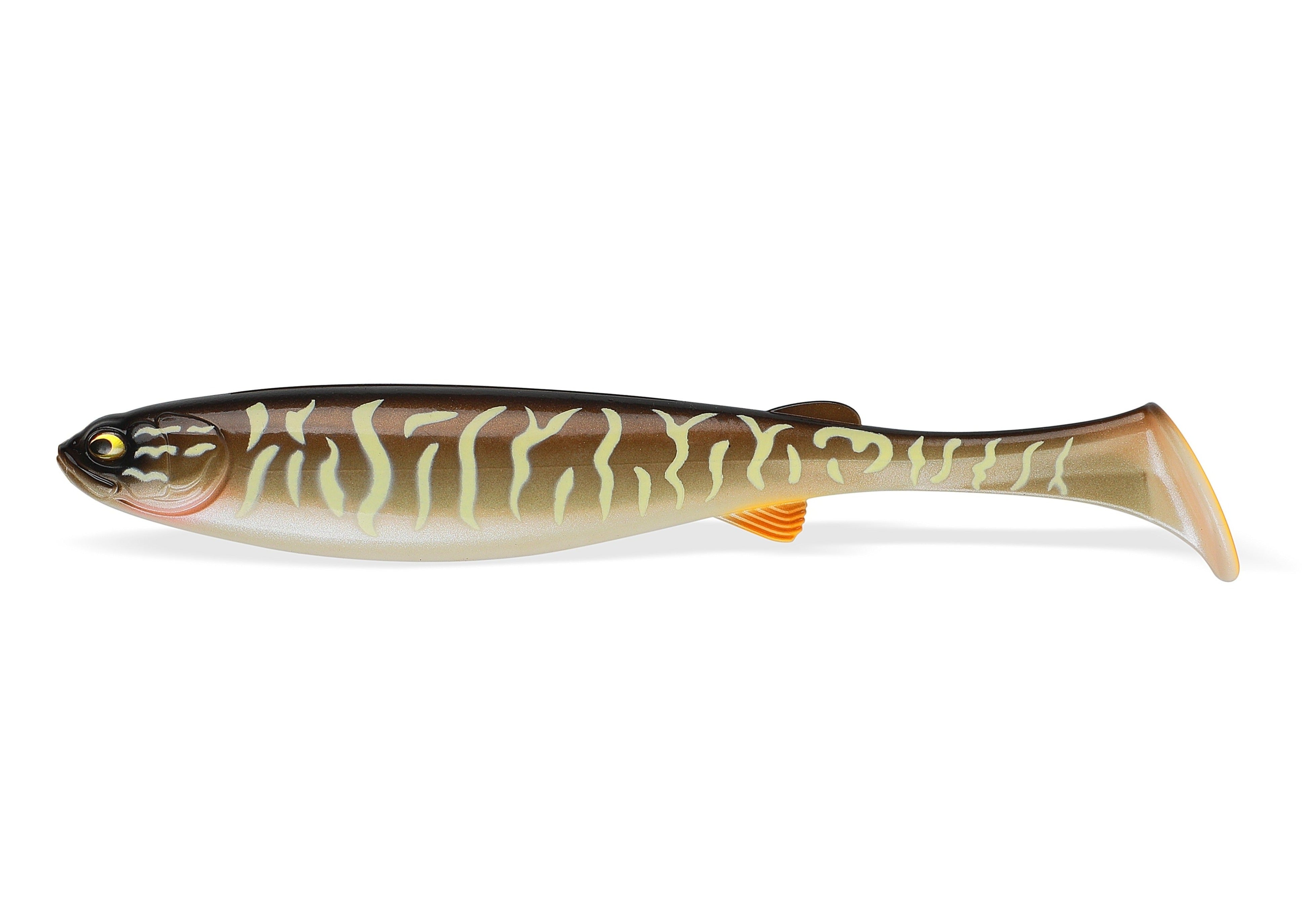 Ce leurre est un soft swimbait de la marque Pitch and Strike, il s'agit du Raijin 220 ici en coloris Natural Pike, il mesure 22cm pour un poids de 75gr. Ce leurre est un soft swimbait de la marque Pitch and Strike, il s'agit du Raijin 220 ici en coloris Natural Pike, il mesure 22cm pour un poids de 75gr.