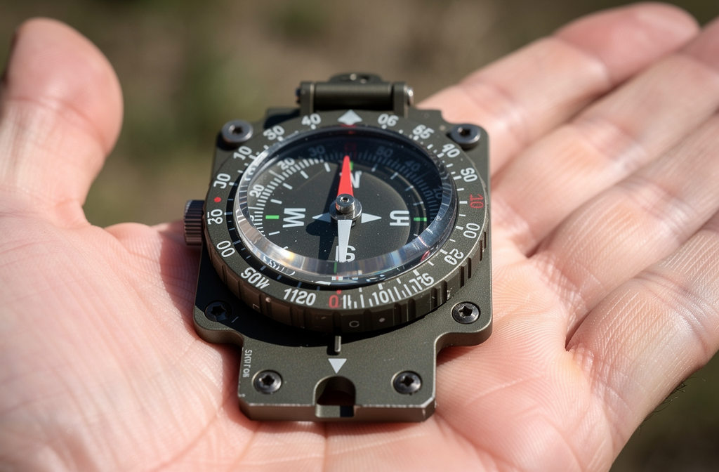 Boussole militaire en main