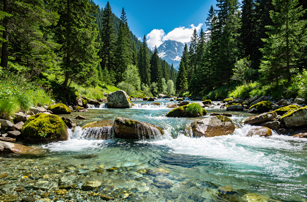 Ruisseau de montagne cristallin