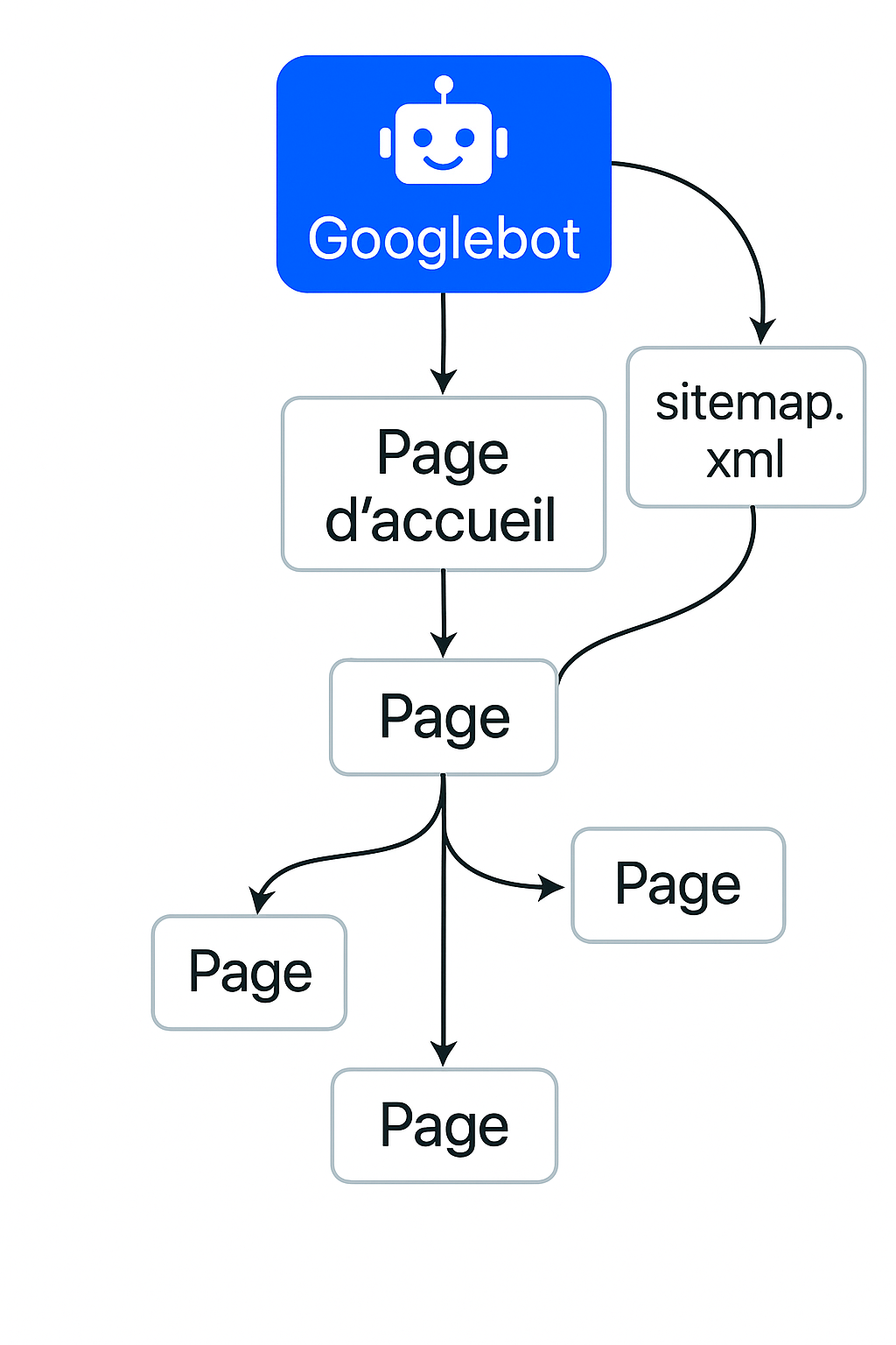 Schéma d'exploration du Google Bot