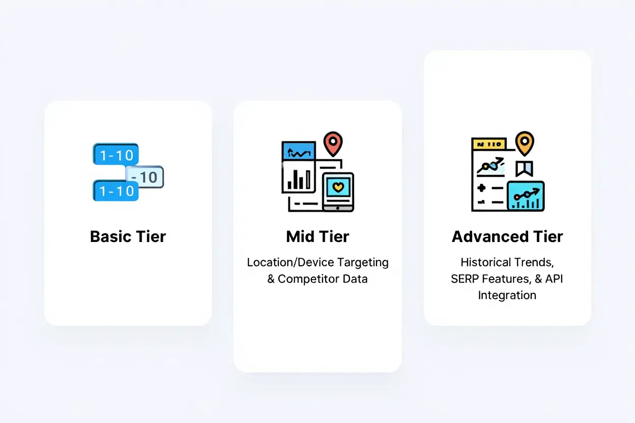 Rank tracker feature tiers