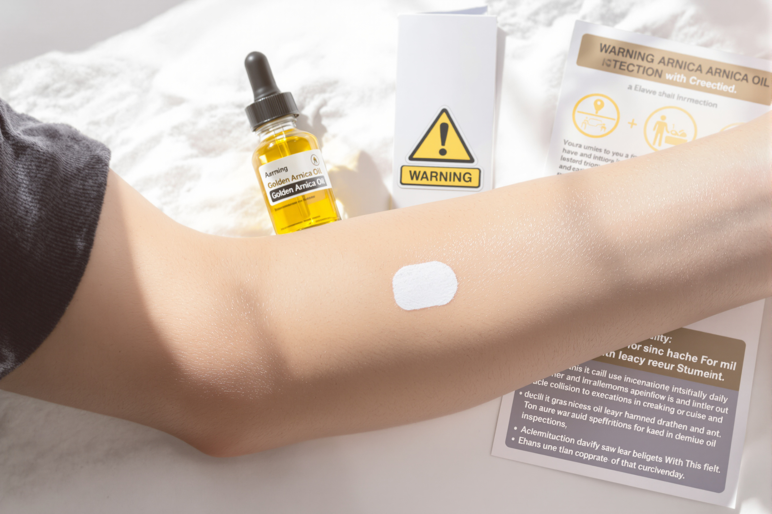 Test cutané huile d'arnica sécurité