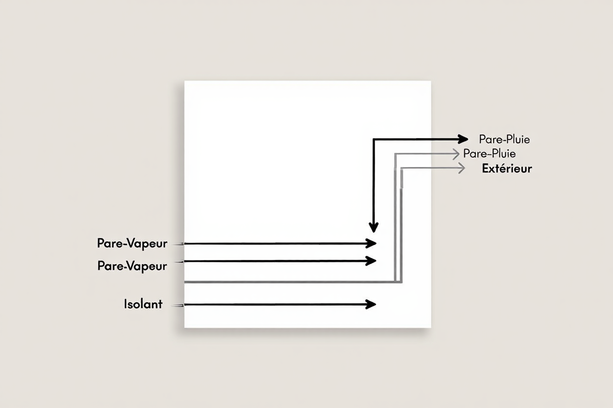 Composition d'une paroi avec pare-vapeur