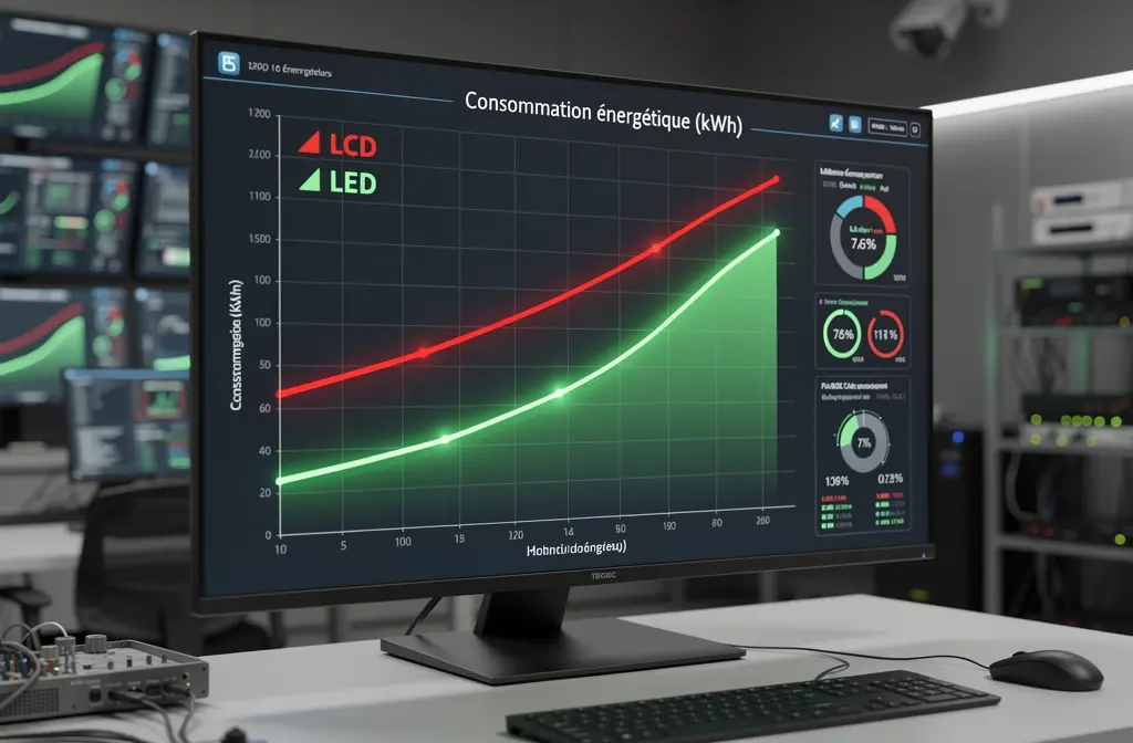 Monitoring consommation énergétique LED vs LCD