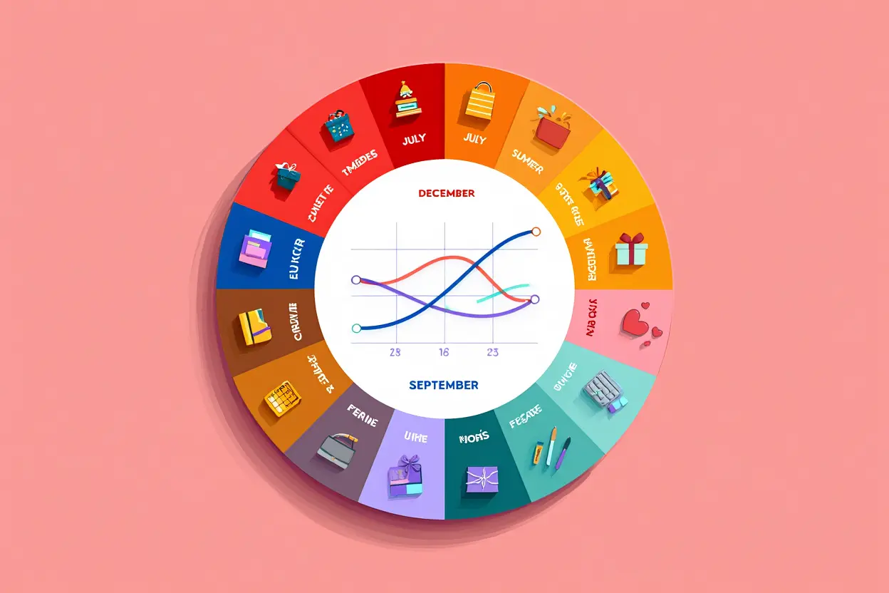 Calendrier saisonnier des pics de recherche