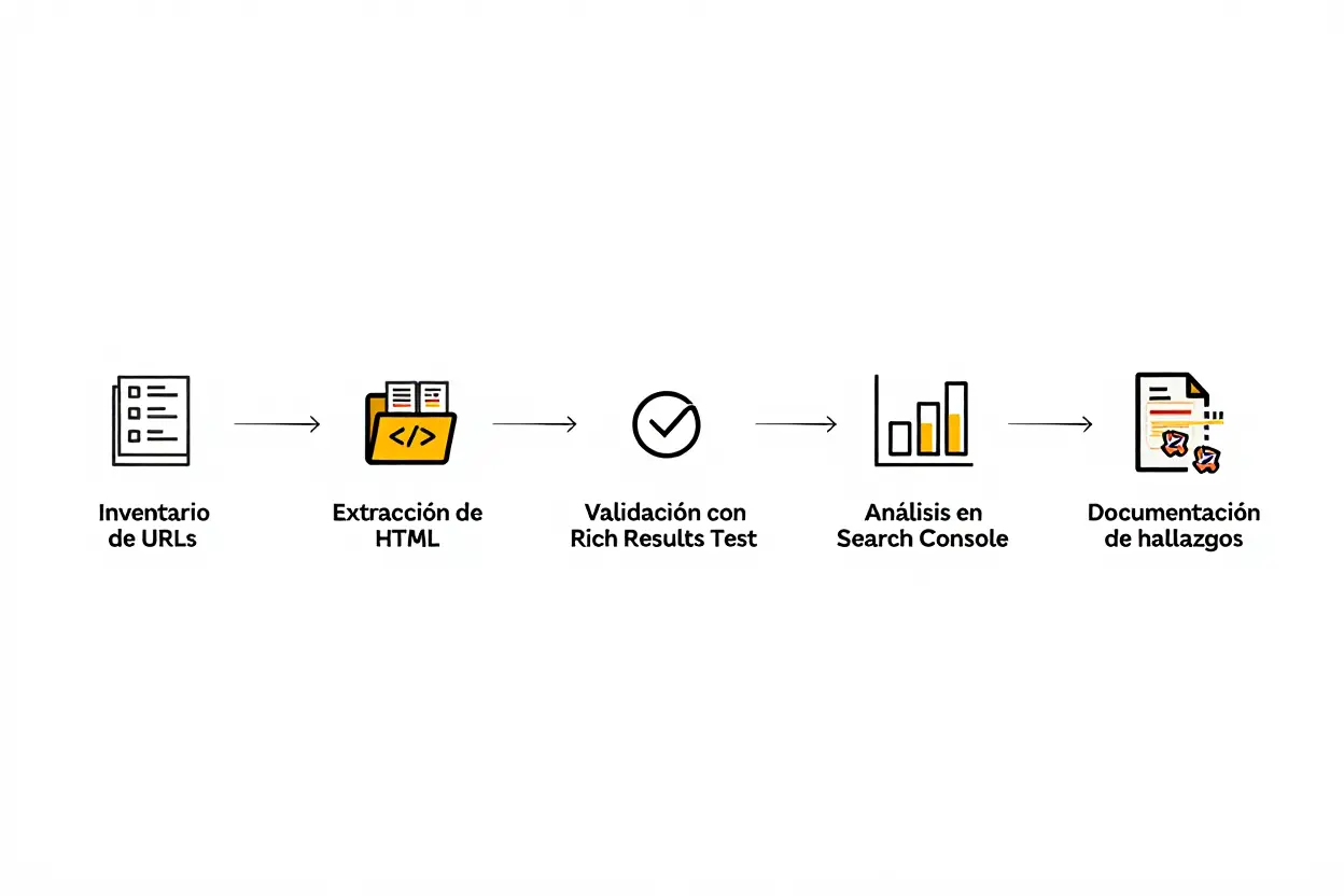 Proceso de auditoría de schema markup
