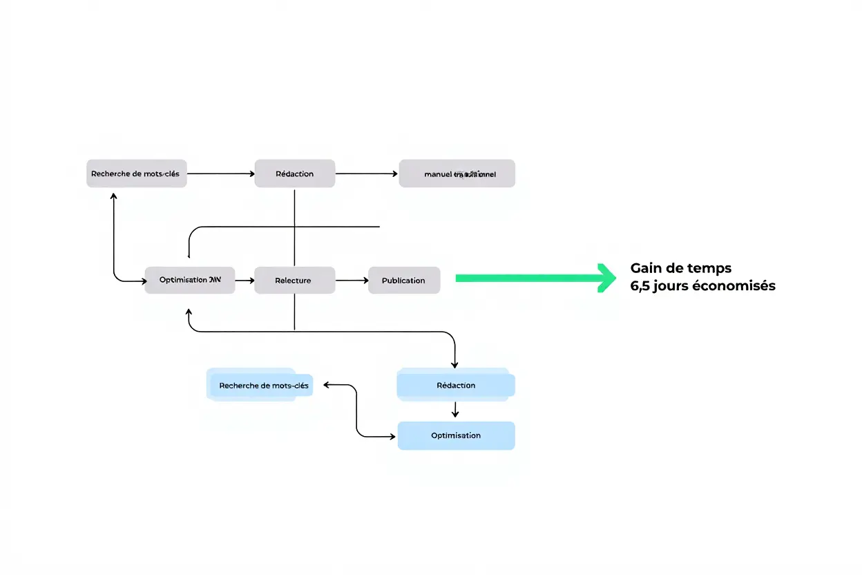 Comparaison temps de création de contenu : manuel vs IA