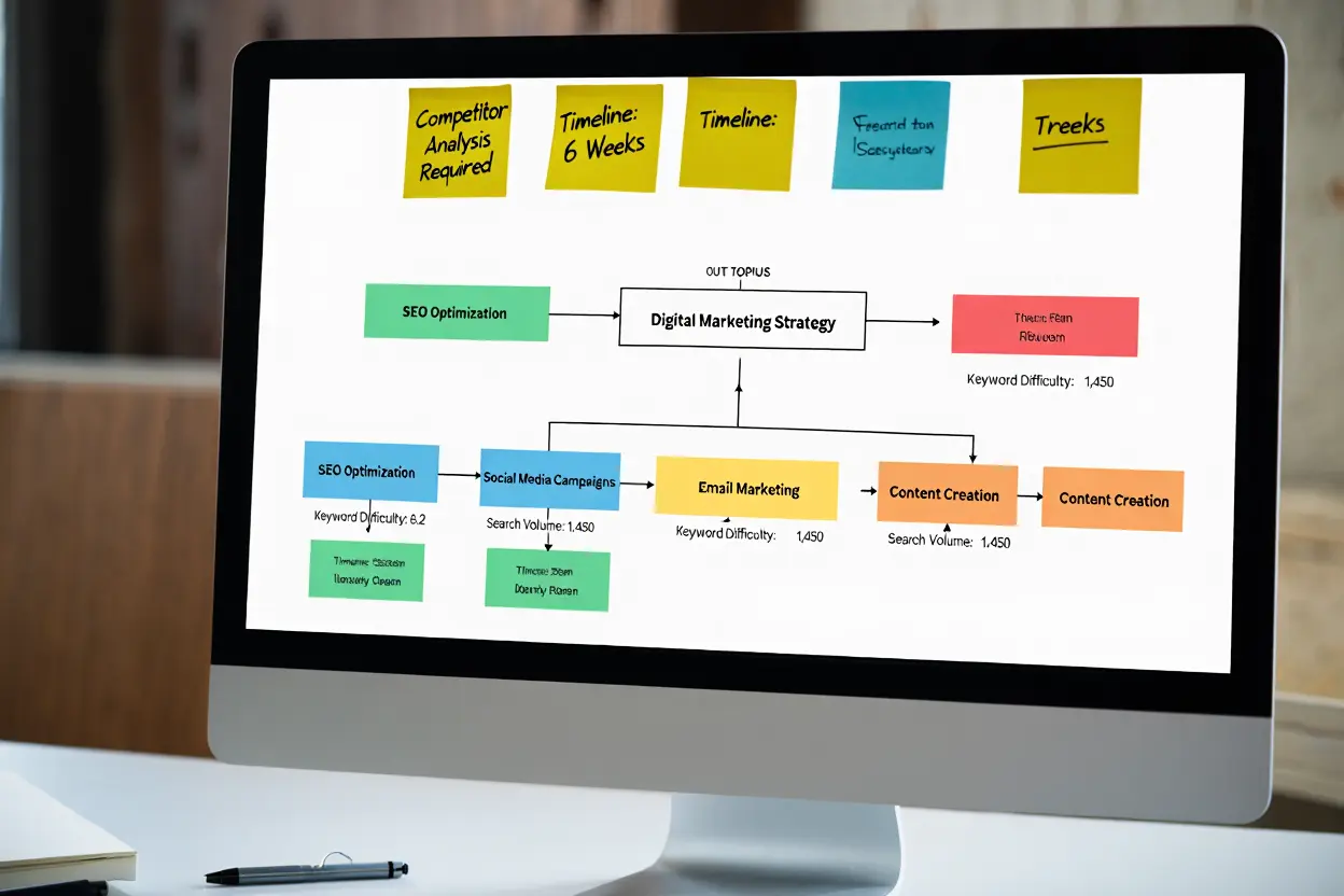 Topic cluster planning and mapping board