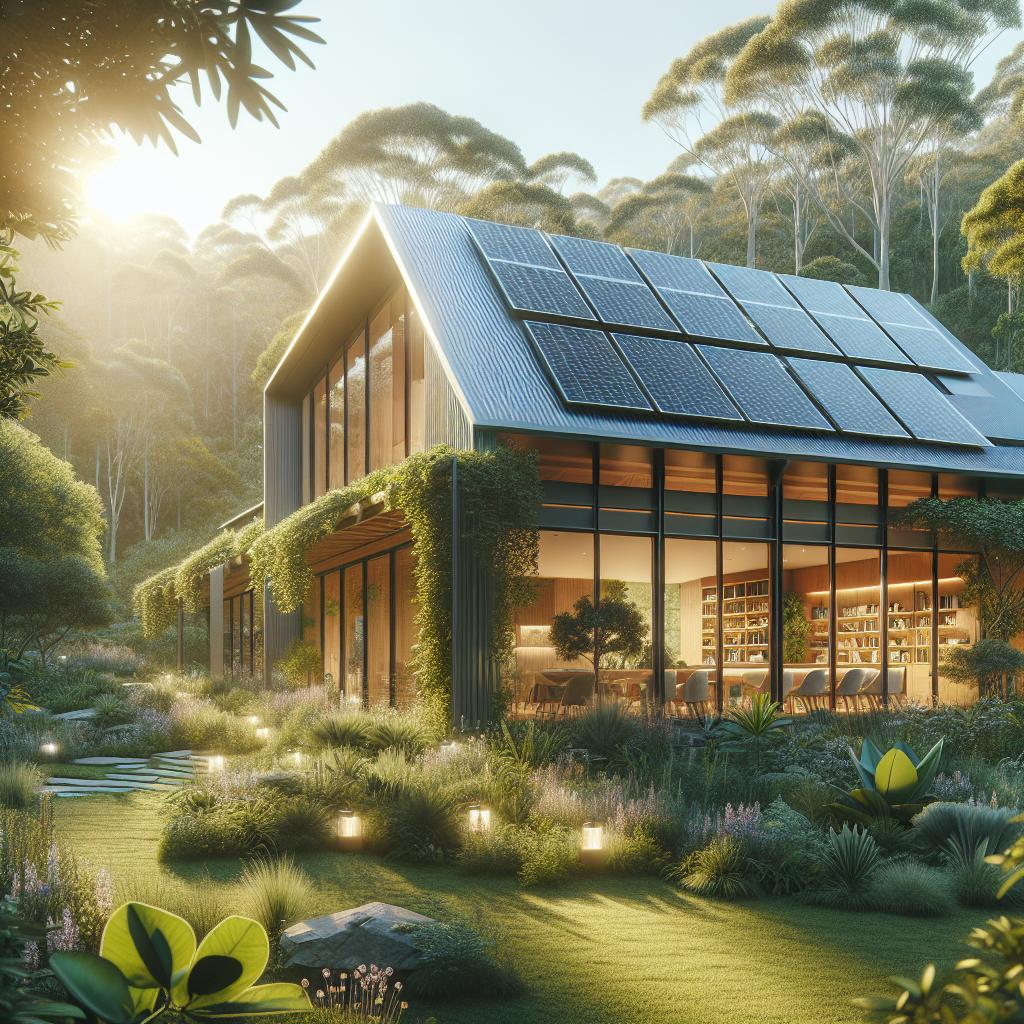 Maison écologique avec panneaux solaires