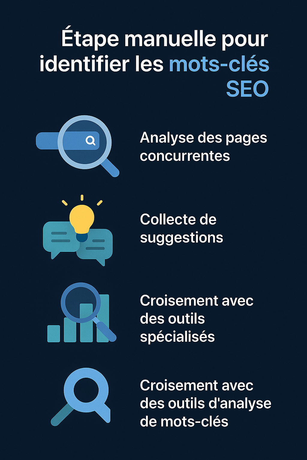 Étape manuelle pour identifier les mots-clés SEO