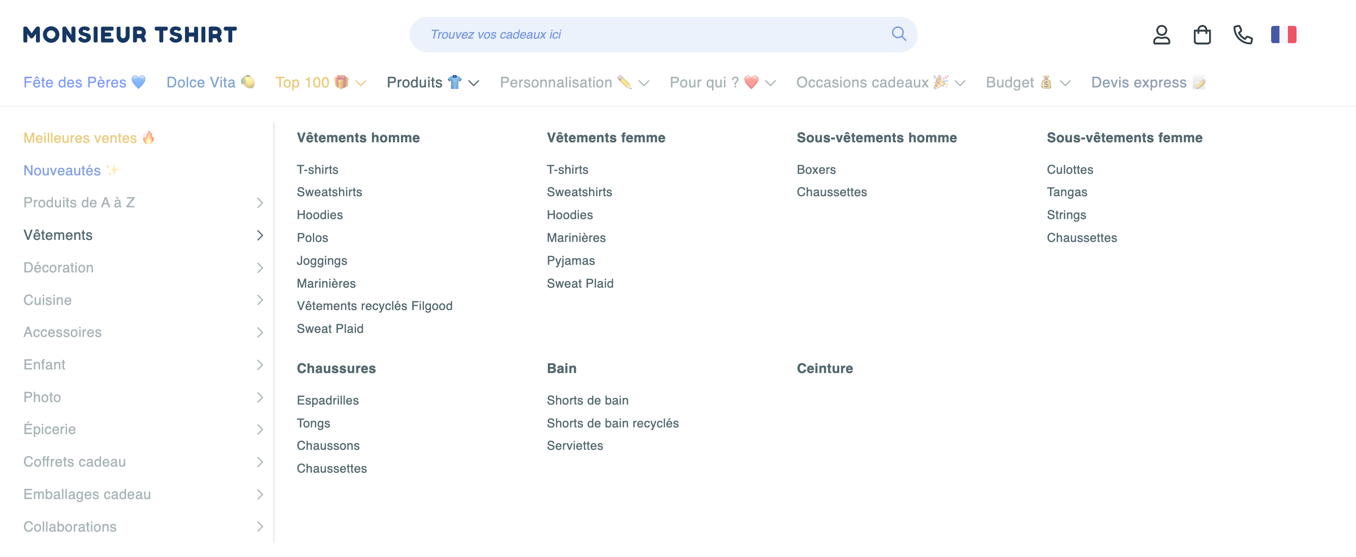 Méga-menu en e-commerce
