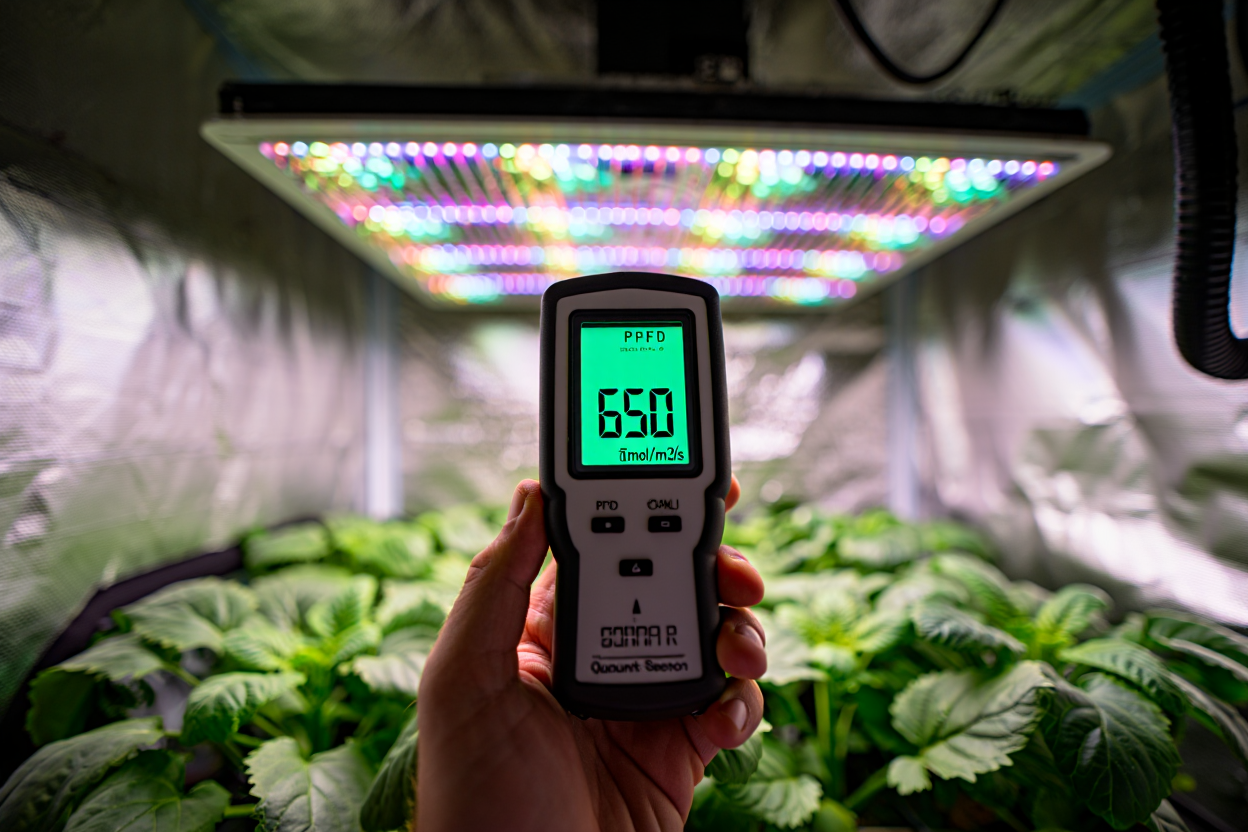 Capteur quantique mesurant le PPFD sous LED horticole