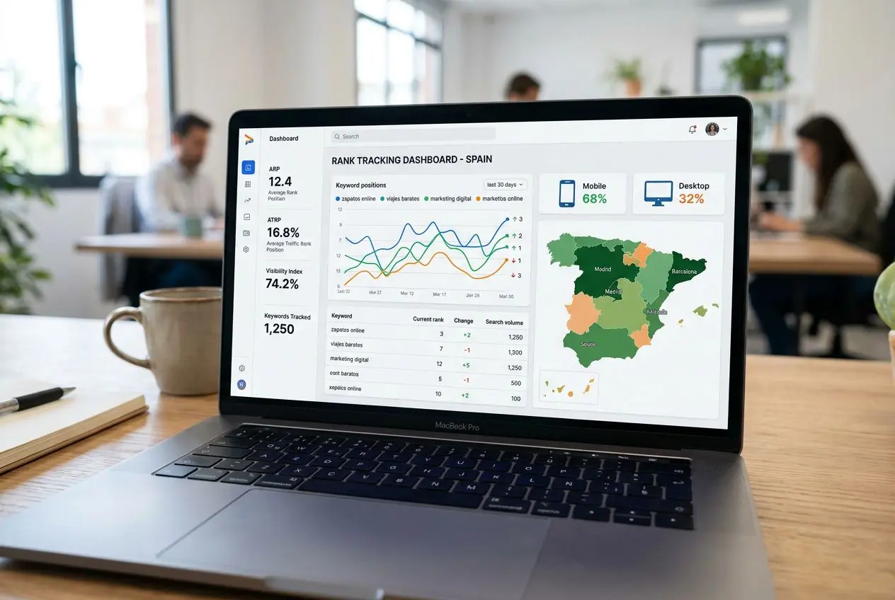 Dashboard de seguimiento de posiciones SEO