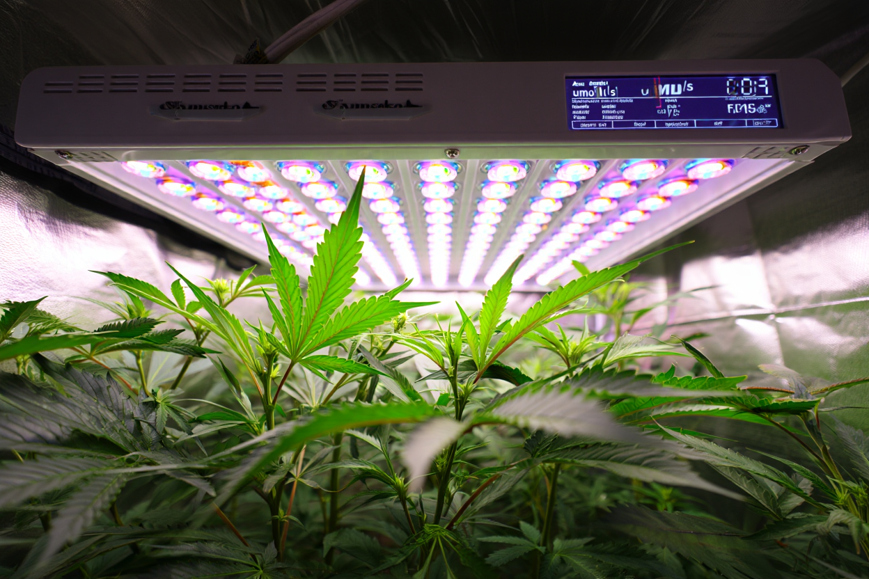 Panneau LED horticole professionnel avec affichage µmol/s