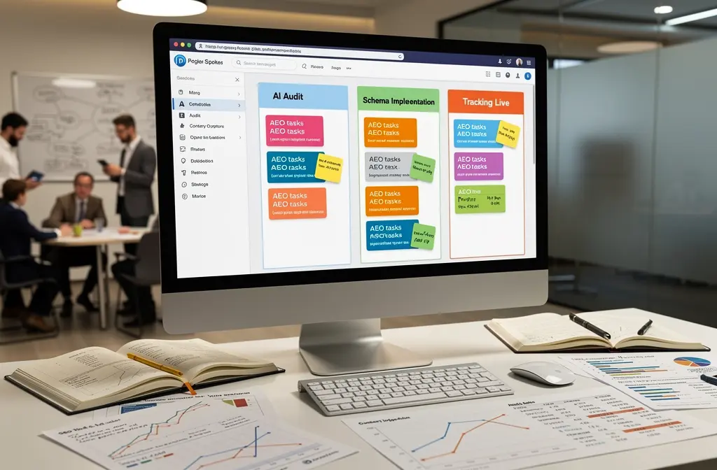 AEO workflow project management dashboard