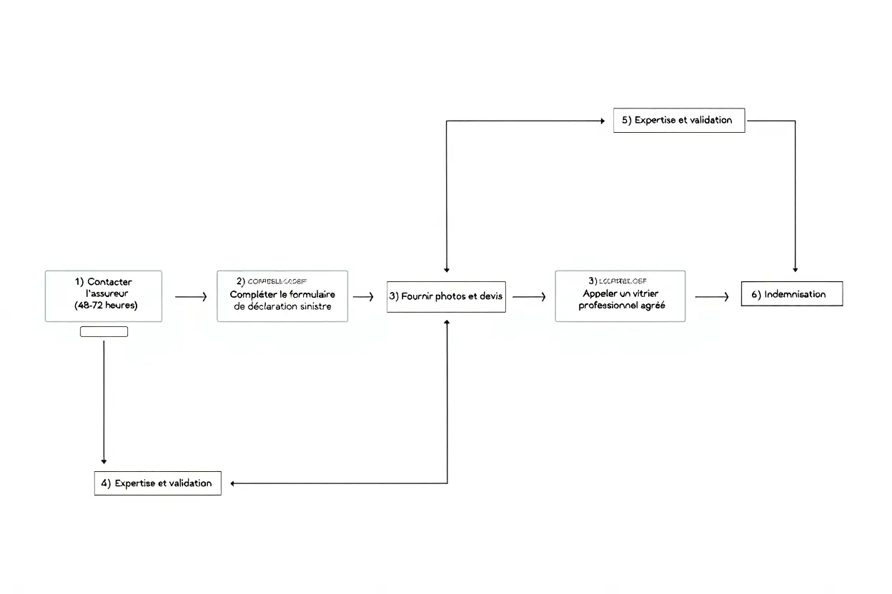 Étapes de déclaration d'un sinistre vitrage