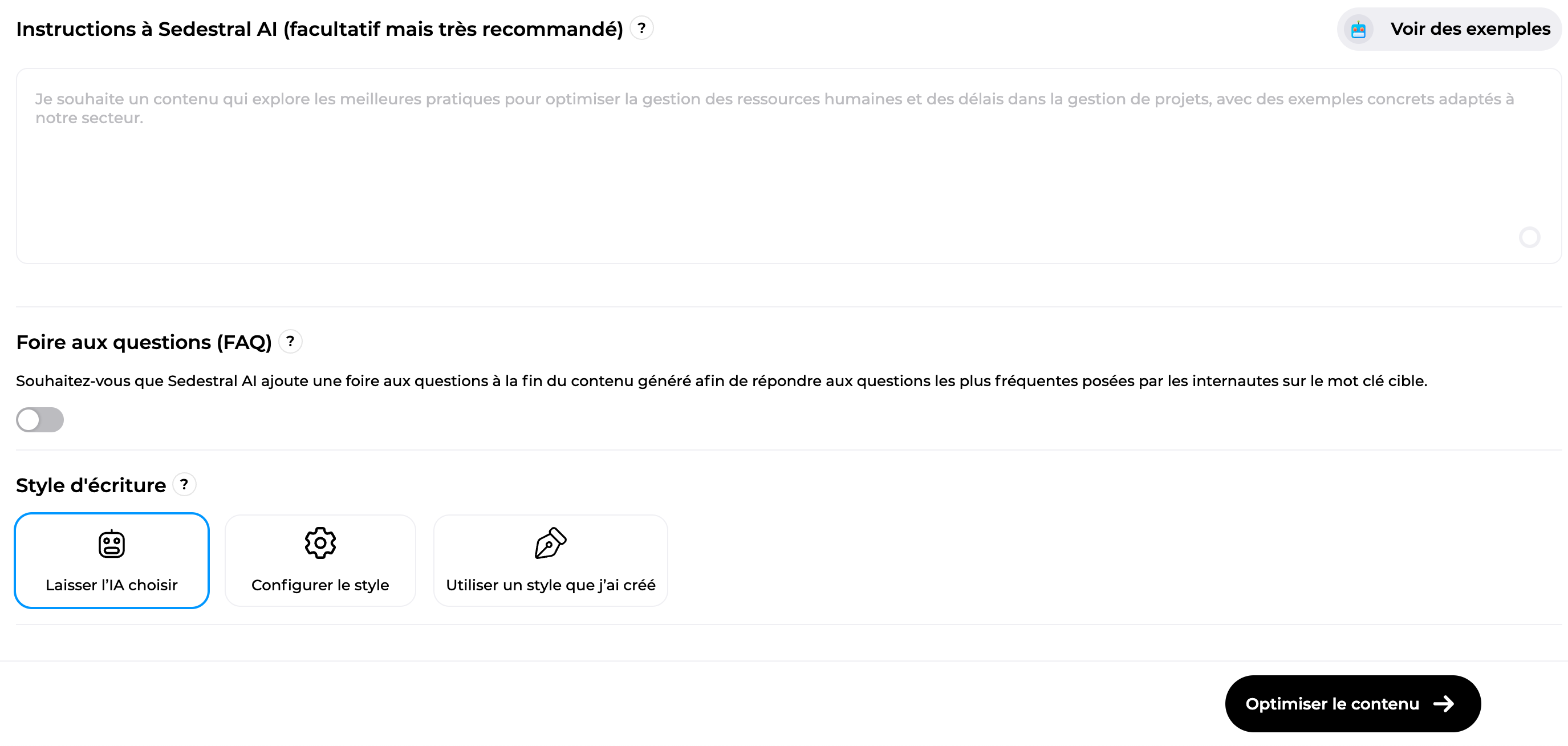 Instructions supplémentaires