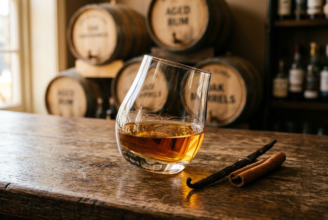 Verre de rhum ambré doré