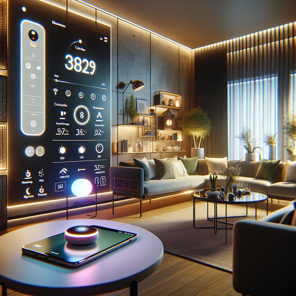 Appareils connectés dans un salon intelligent