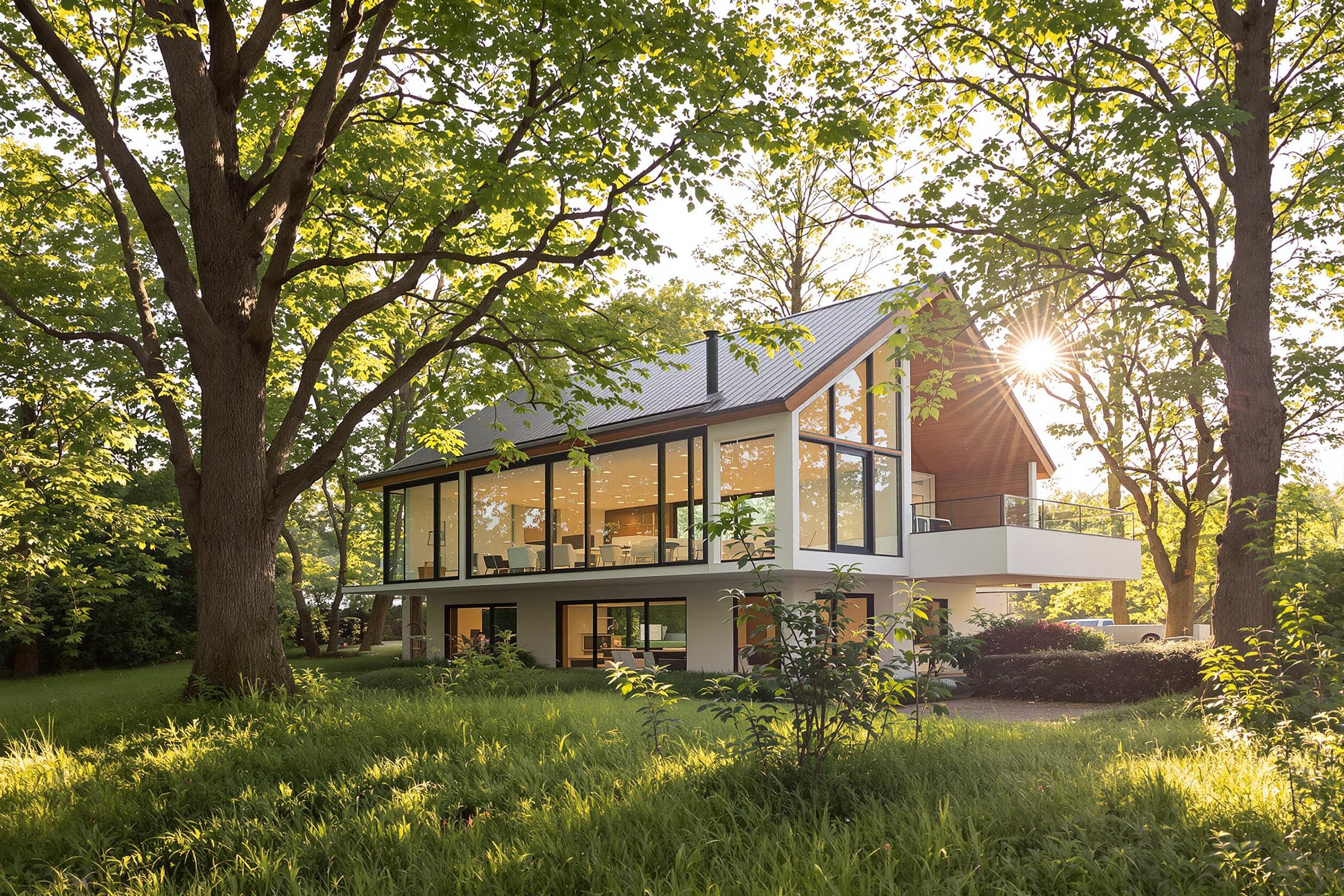 Maison bioclimatique avec orientation stratégique