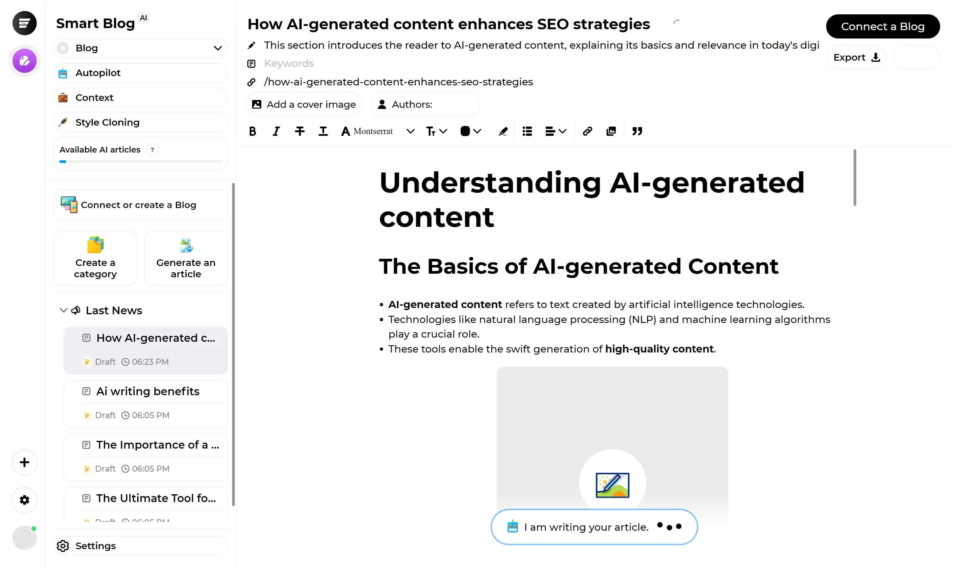 Describe la temática de tu artículo y la Inteligencia Artificial lo redactará por ti